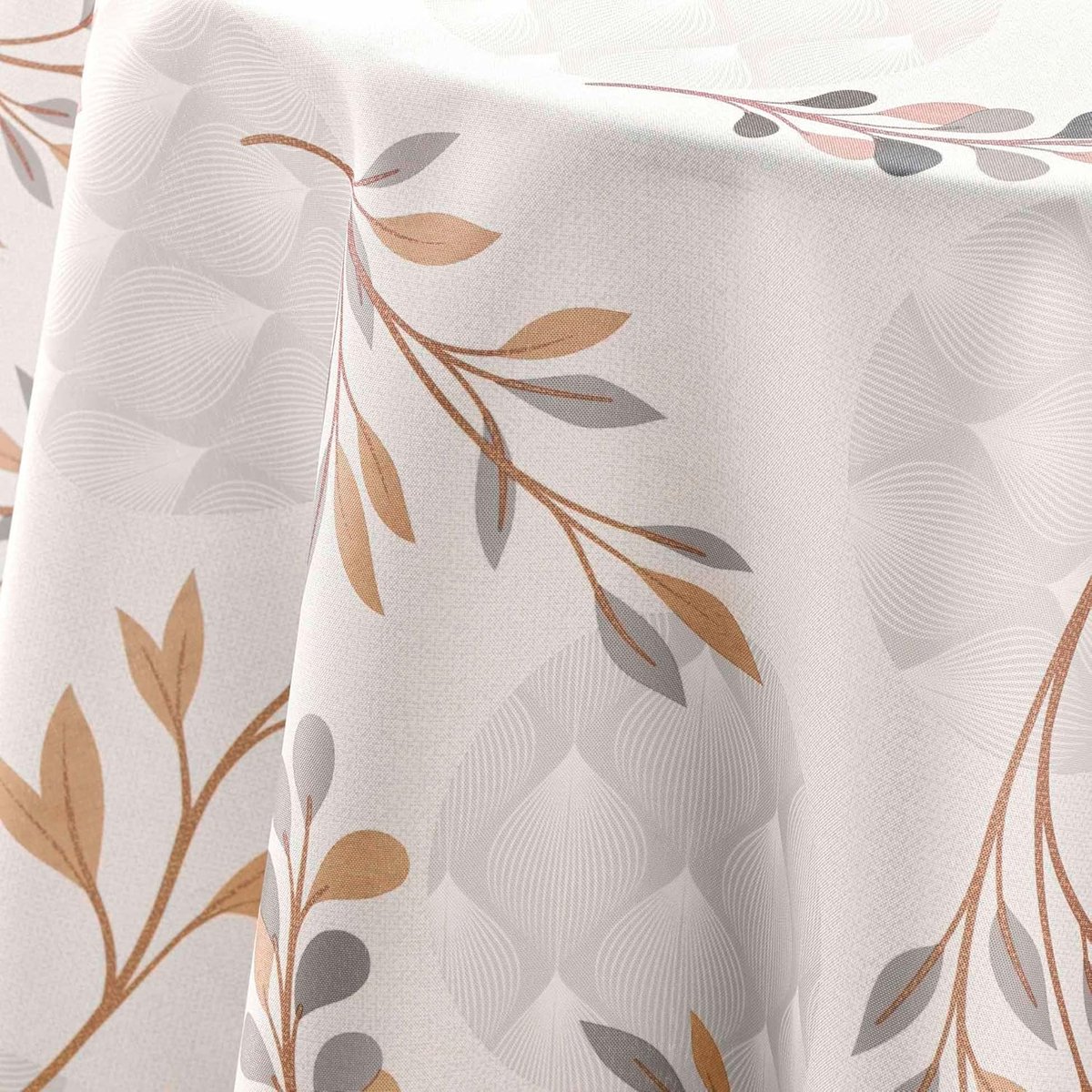 Ronde Tafelkleed Ø 180 cm Manola Natuurlijk Print Polyester