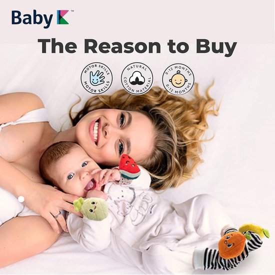 Set van 2 Polenrammelaars en Sokken voor Pasgeborenen - Sensory Speelgoed voor Babyontwikkeling — afbeelding 4