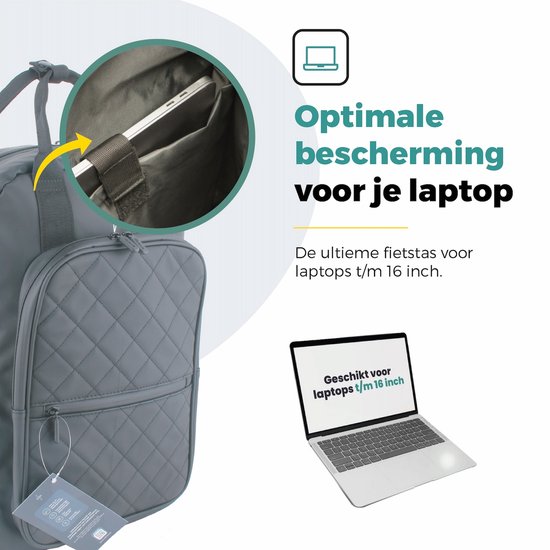 Voltano Daily Enkele Fietstas Rugzak - Zwart - Enkele Pakaftas - 100% Waterdichte Rugtas - Extra Beugels Voor E-bike van Voltano — afbeelding 5