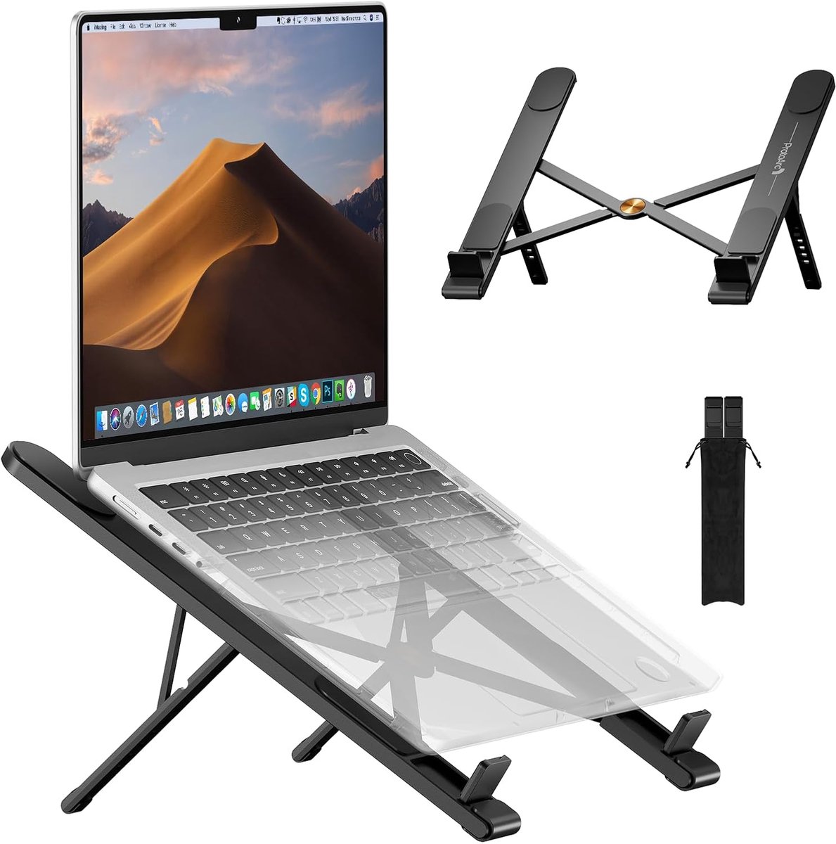 Verstelbare Laptopstandaard voor Bureau - Ergonomische Aluminium Houder voor 10-16 inch