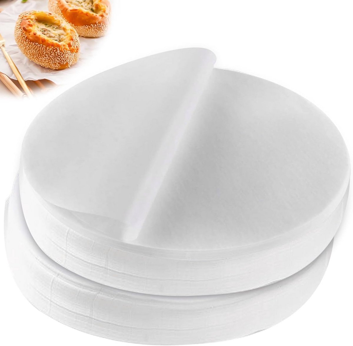 200x Ronde Bakmatten voor Airfryer en Oven - Antiaanbak, Hittebestendig - 28 cm