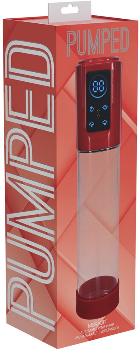 MegaLift - Automatic Waterproof Penis Pump - Metallic Red