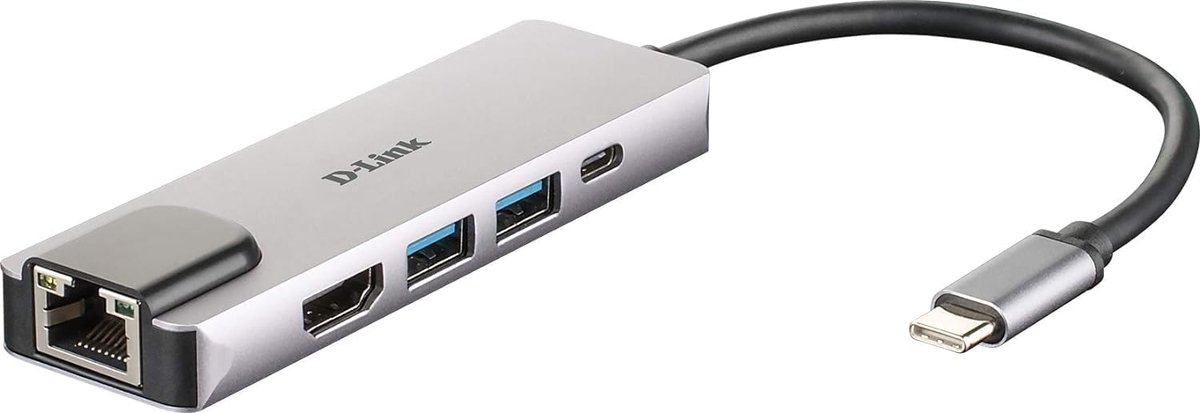 USB-C Hub 5-in-1 Docking Station met HDMI 4K, Gigabit Ethernet, USB 3.0 en Power Delivery