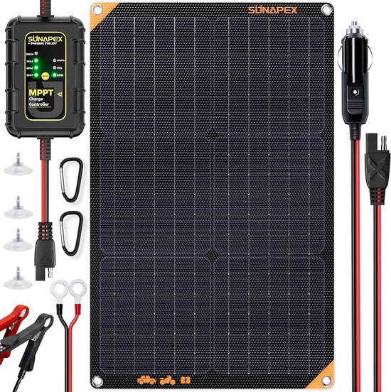 30W Flexibel Zonnepaneel met MPPT Laadregelaar voor 12V Accu's