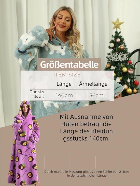 Extra Grote Hoodie Deken met Enorme Zak voor Dames en Heren — afbeelding 2