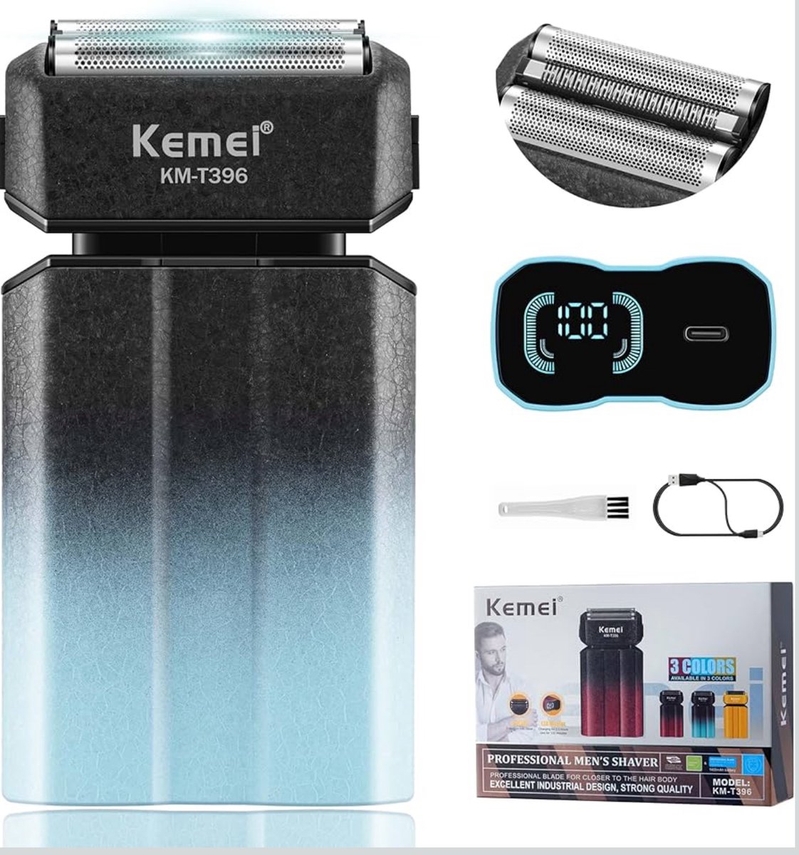 Kemei Professionele Scheerapparaat met Draadloze - afbeelding 2