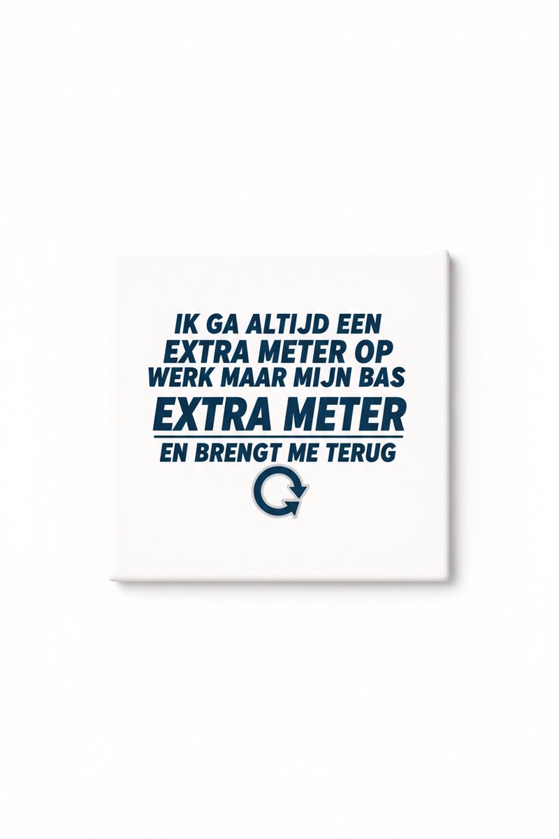 Bedruk King Grappige Hondenriem Keramische Tegel – “Ik Ga Altijd Een Extra Meter Tot Mijn Riem Mij Terugbrengt” Decoratieve Cadeau Tegel voor Hondenliefhebbers Wit