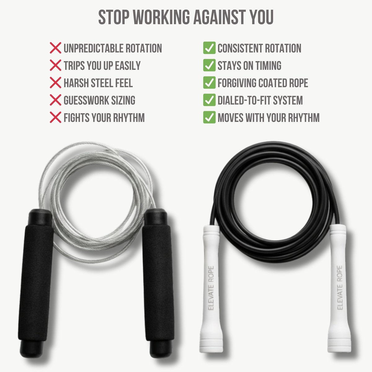 Elevate Rope Professioneel Sport Springtouw - Verstelbare Jump Rope - Touwtje Springen voor Volwassenen en kinderen - Speed rope - Conditie & Kracht - Binnen & Buiten Skipping Rope - Fitness Springtouwen (14 Kleuren) — afbeelding 9