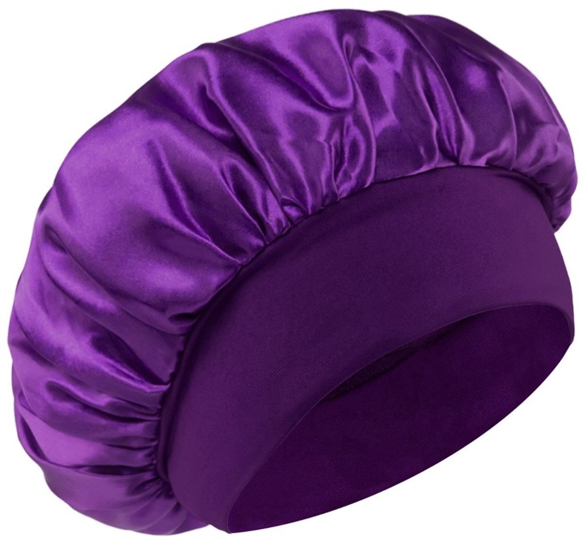 Satijnen bonnet - Slaapmuts - Haarbescherming - Haar beschermen tijdens slapen - Krullen beschermen - Haarkapje - Hair/sleeping cap - Curl protection - Paars - Jonyx