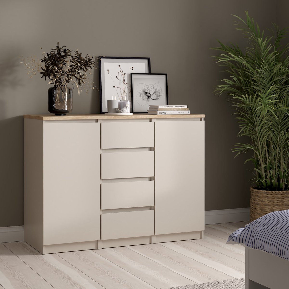 Dressoir Luna - Moderne Greeploze Opbergkast met Lades & Deuren