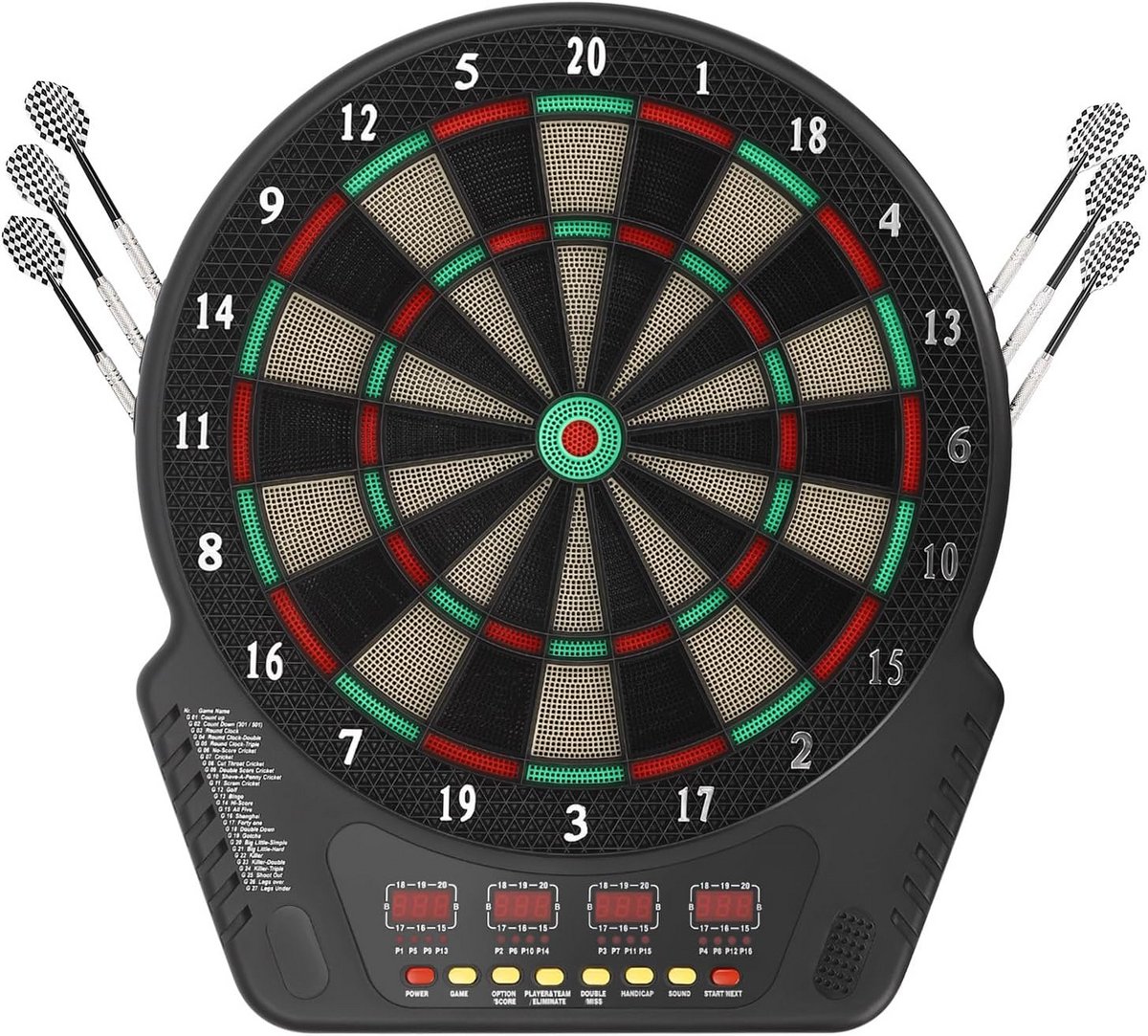Elektronisch Dartbord met 27 Spelmodi en 6 Darts voor Tot 16 Spelers
