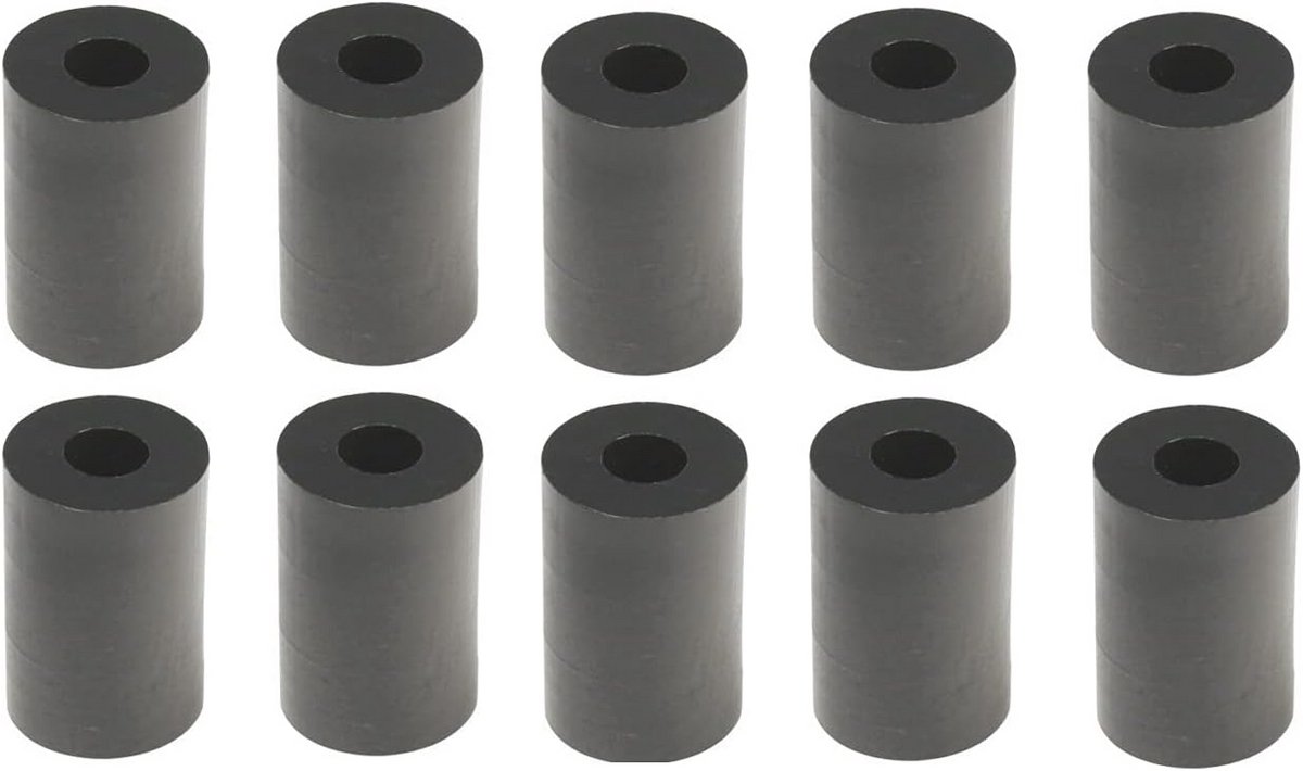 10x Zwarte Kunststof Buisafstandhouders M5 - Isolatie Bussen 30mm Lengte