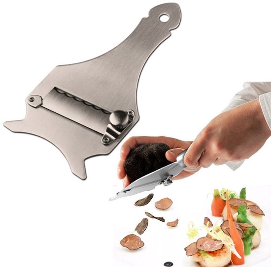 Trancheur à truffe, trancheur en acier inoxydable réglable, trancheur à fromage, trancheur de légumes multifonctionnel pour truffes, champignons fins, fromage Parmesan/radis, tranches ultra-fines