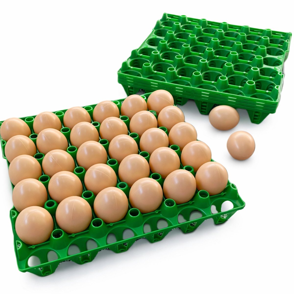 Kunststof Eiertray voor 30 Eieren – Set van 5 Eierrekken – Geschikt voor Kippeneieren en Kleine Eieren – 29 x 29 cm