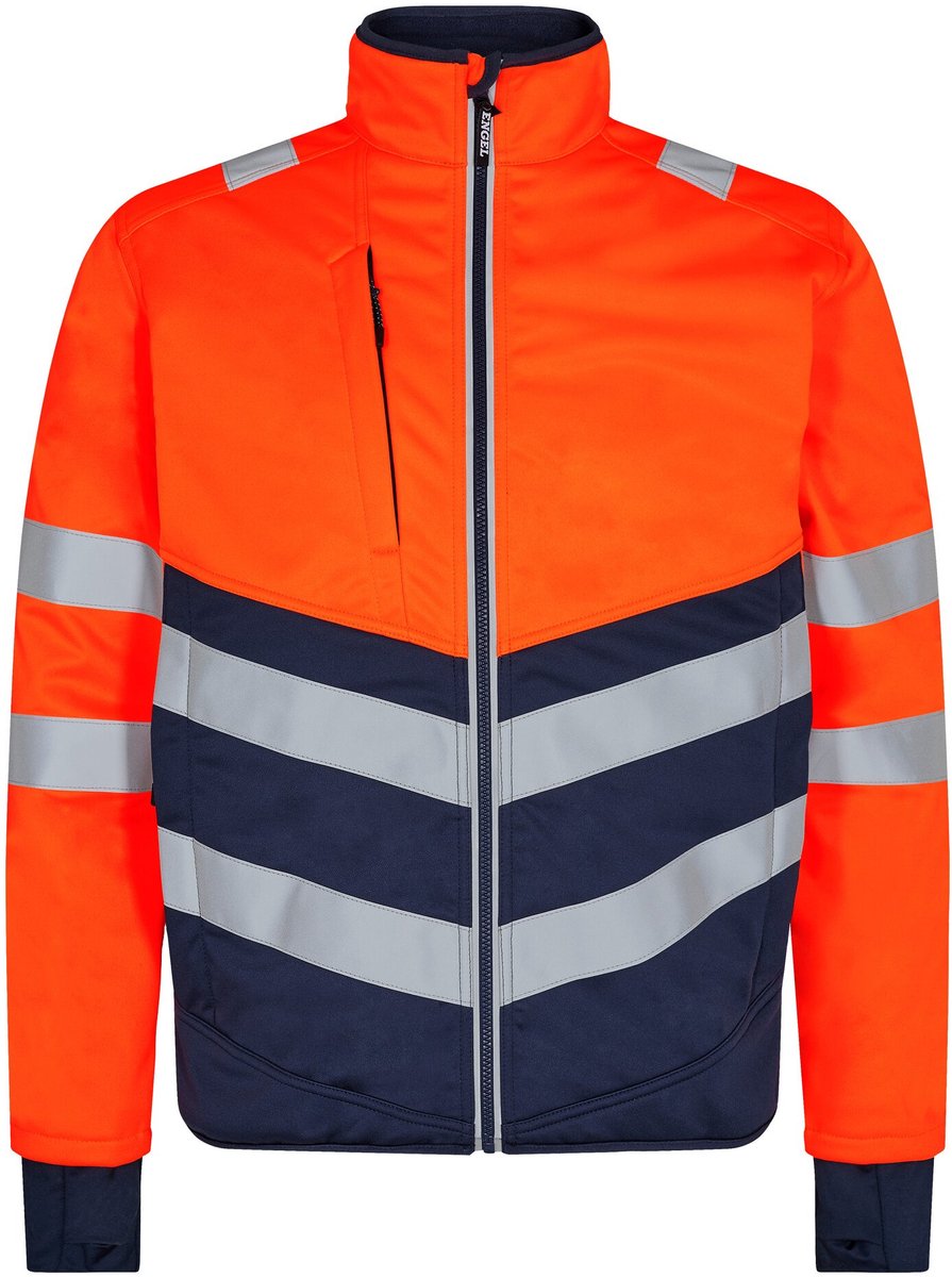 Engel Safety softshell jack 1150-237 - Hi-vis Orange / Blue Ink - L