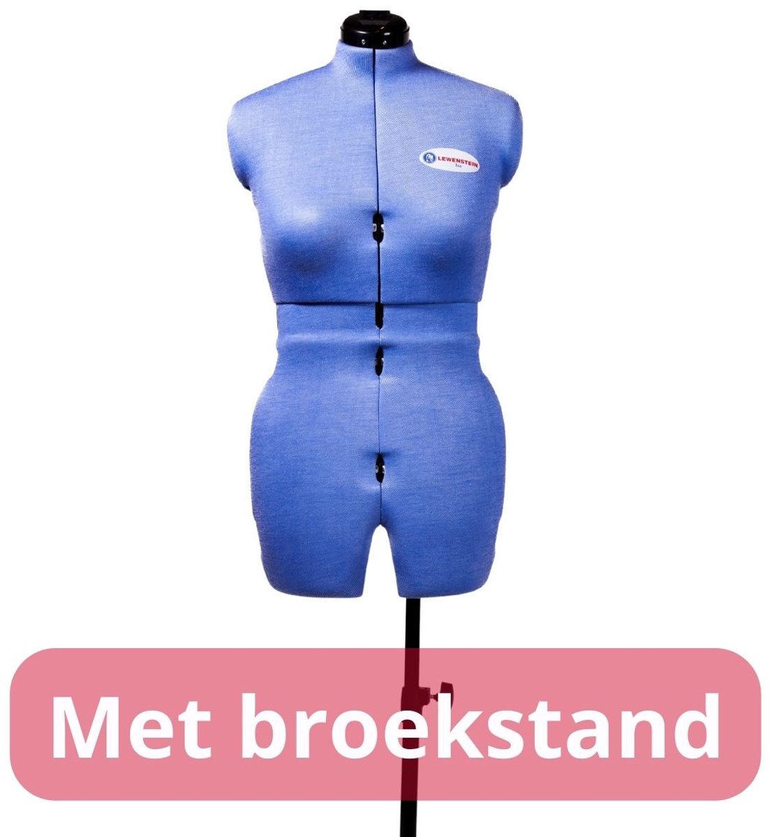 Lewenstein Paspop Isa B - Verstelbare Paspop - Pinbaar - Met broekstand en rokmeter - Traploos verstelbare rug - Limited Edition Denim Line - Maat 40 t/m 48