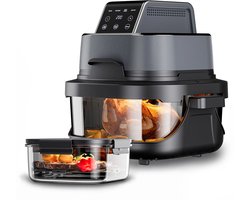 Sensova - Airfryer Multifunctionele Heteluchtfriteuse met Easy View Vensterglascontainer - Hi-Fry Technologie voor Gezond Frituren Zonder Olie - Krachtige 1500W Airfryer voor Bakken, Grillen en Roosteren - Gebruiksvriendelijk en Veelzijdig