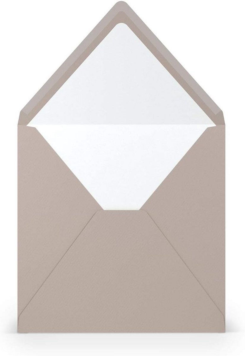 Vierkante Enveloppen Taupe Geribbeld zonder Venster 16,4 x 16,4 cm voor Kaarten