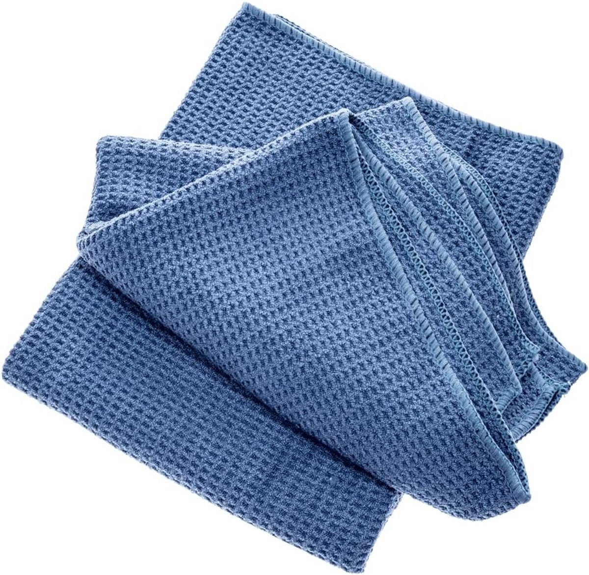 Grote Absorberende Microvezel Wafeldoek Blauw - Voor Auto, Glas en Lak - 80x55 cm
