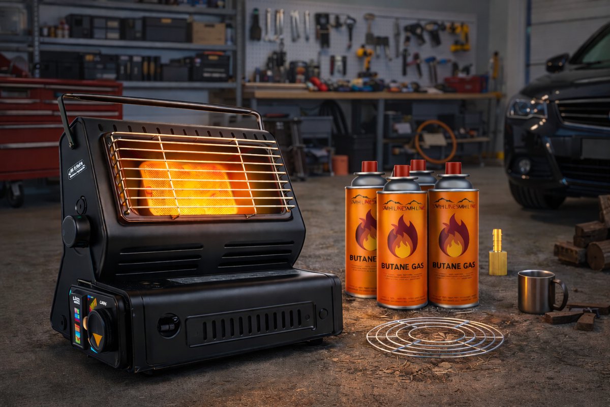 SMH LINE® Gaskachel - 2in1 - Incl. 8 Gasbussen - Heater - Kachel - Terrasverwarmer - Camping gaskachel - Gas Heater - Verstelbaar - Draagbaar – foto 8
