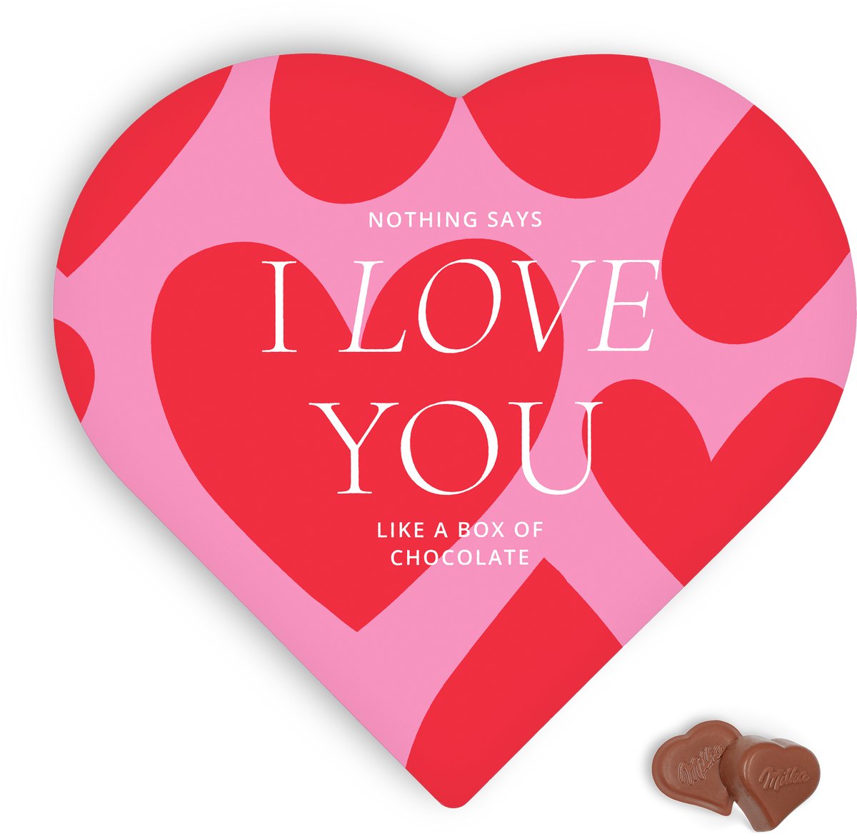 Milka Hart Cadeaubox - "Love you" - 187 gram - Chocolade Pralines - Chocolade cadeau