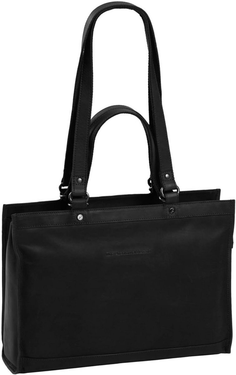 Leren Aktetas voor Heren met Laptopvak 40 cm Zwart