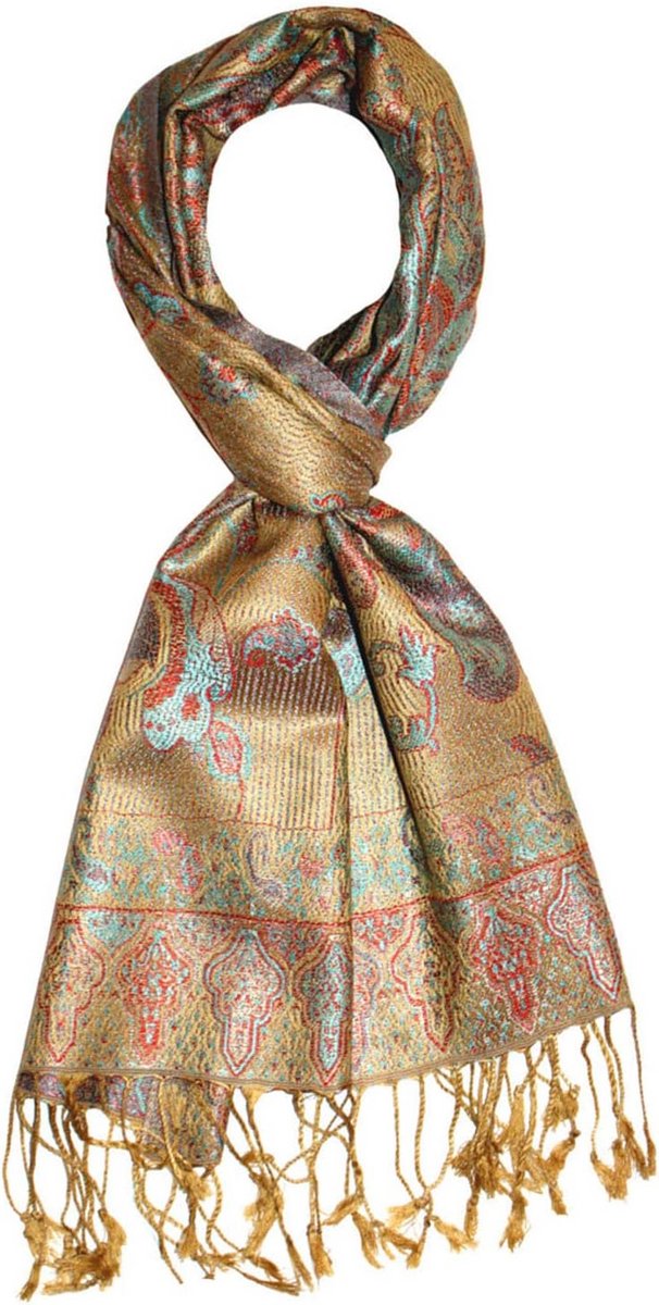 Luxe Heren Zijden Sjaal 100% Zijde Jacquard Geweven Paisley Patroon met Franjes 35x160 cm