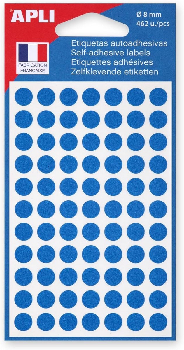 Ronde Blauwe Waarschuwingsetiketten - 462 Stuks - 8mm Stickers