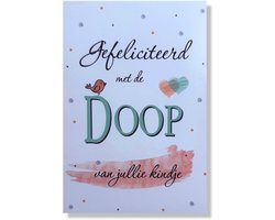Gefeliciteerd Met de Doop van jullie Kindje - Doopsel Wenskaart - 12x17cm - Gevouwen wenskaart met envelop