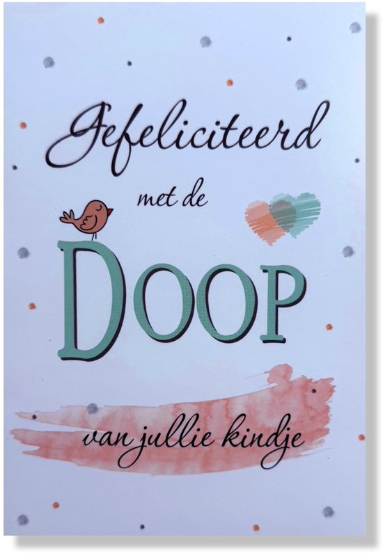 Gefeliciteerd Met de Doop van jullie Kindje - Doopsel Wenskaart - 12x17cm - Gevouwen wenskaart met envelop