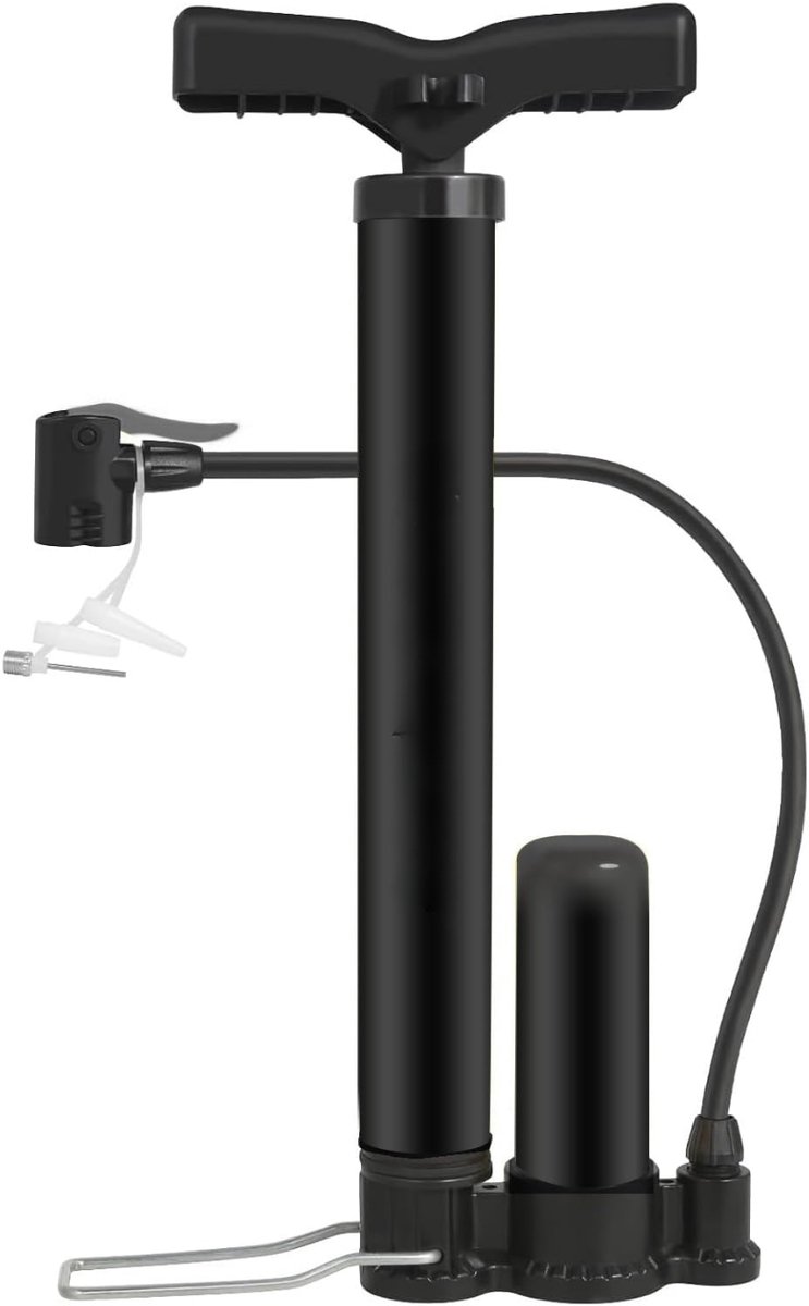 Quvo® Fietspomp met Drukmeter - Fietspomp Klein - Fietspomp Handmatig - Zwart - 33cm x 13cm x 5cm