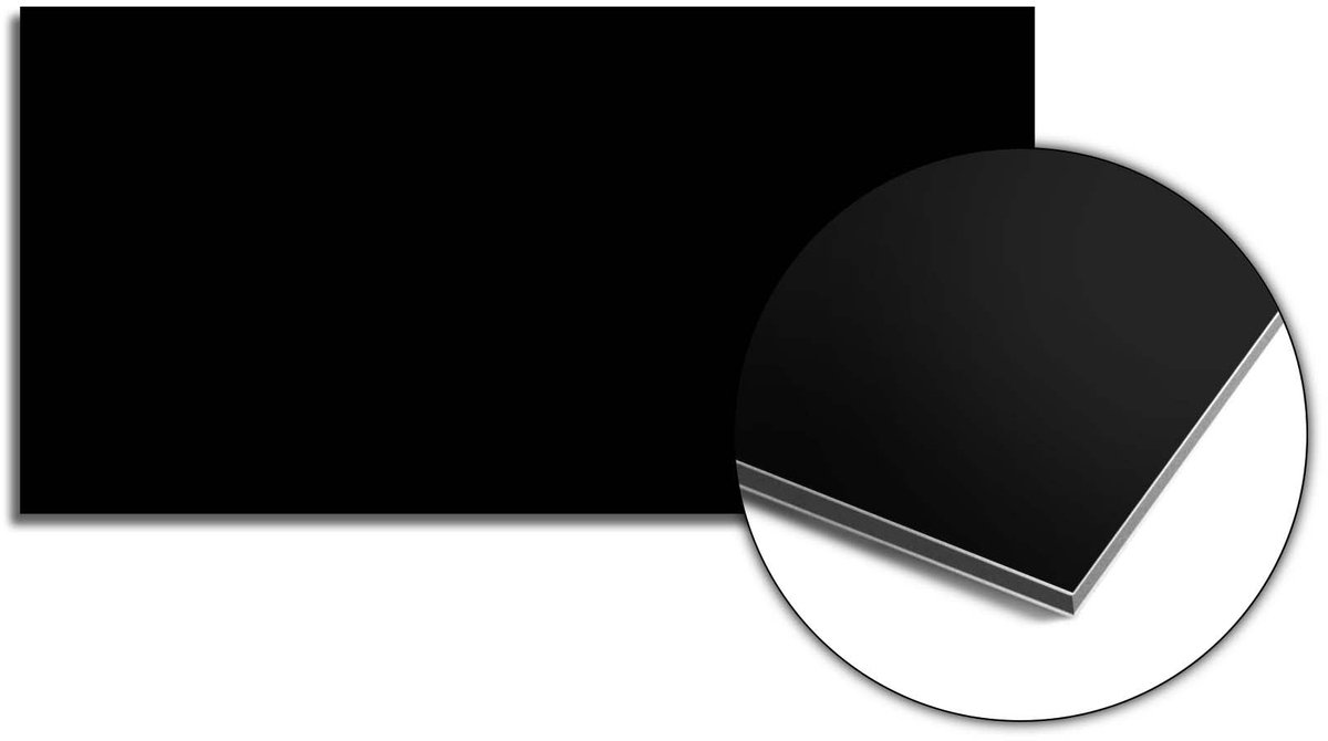 KitchenArt - Pure Black Spatscherm - 80x40 cm - Spatscherm Achterwand Keuken - Spatwand Keuken