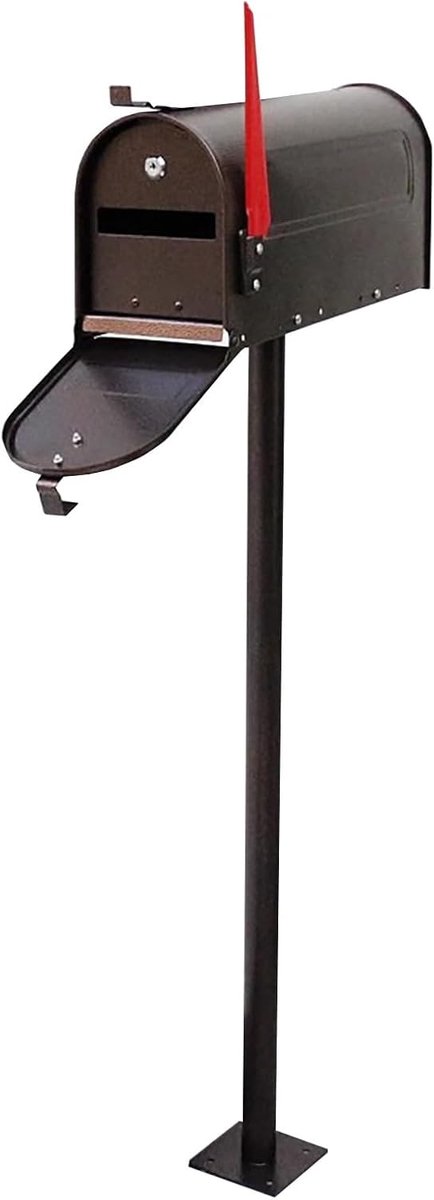 Brievenbus aan Stoeprand - Postbus Buiten - Post Ontvangen - Gegoten Aluminium - 53cm Hoog - Brons