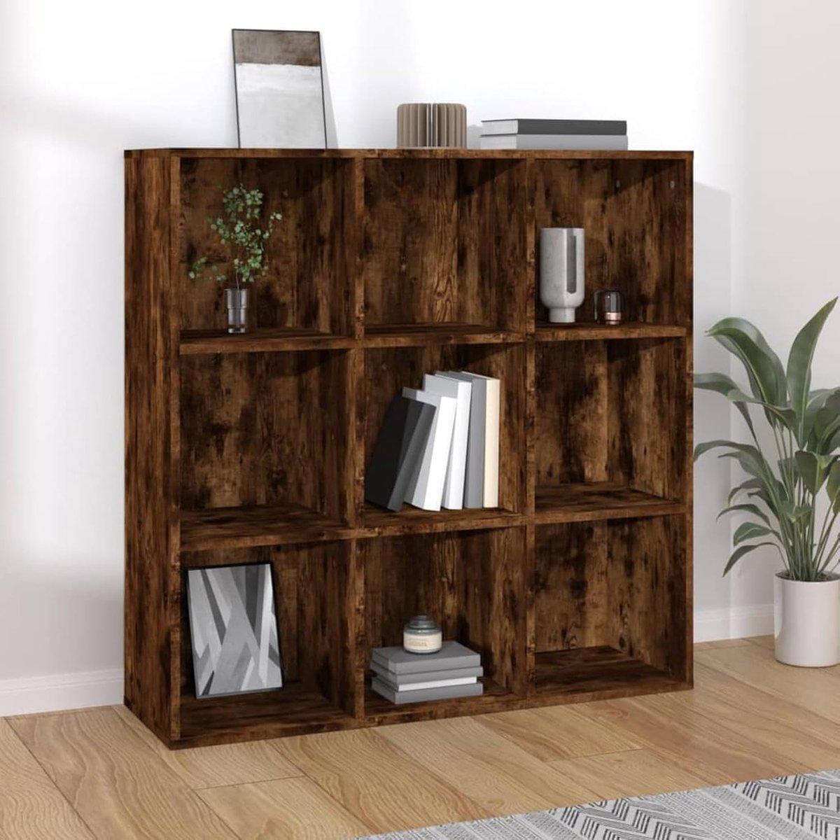 Boekenkast Kubus - Opbergunit Plank - Woonkamer Inrichting - 9 Compartimenten - 98x29x975