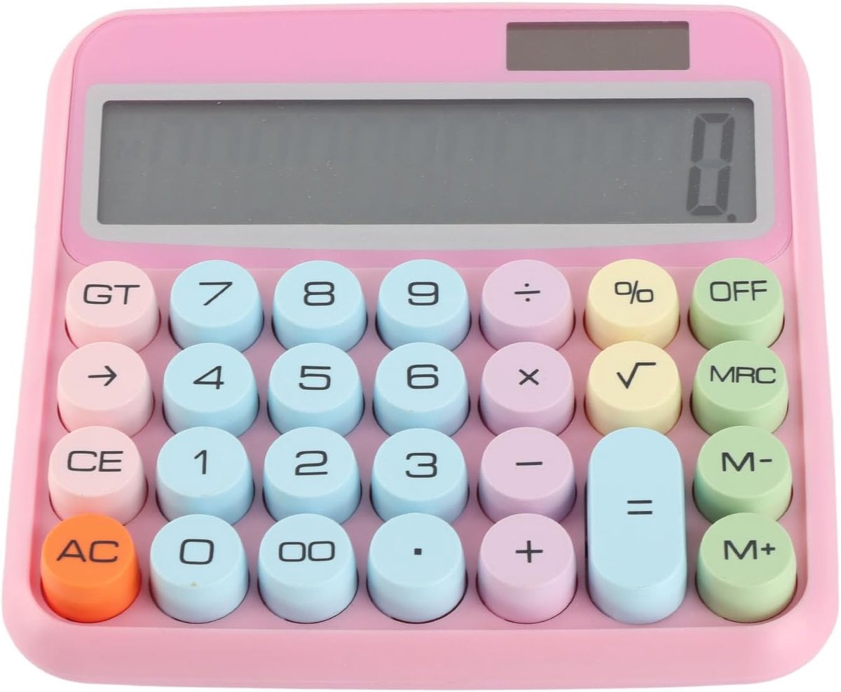 Desktop Rekenmachine - Elektronische Calculator - Dagelijkse Berekeningen - Mechanisch Toetsenbord Gevoel - 12 Cijfers Display - Kleurrijk