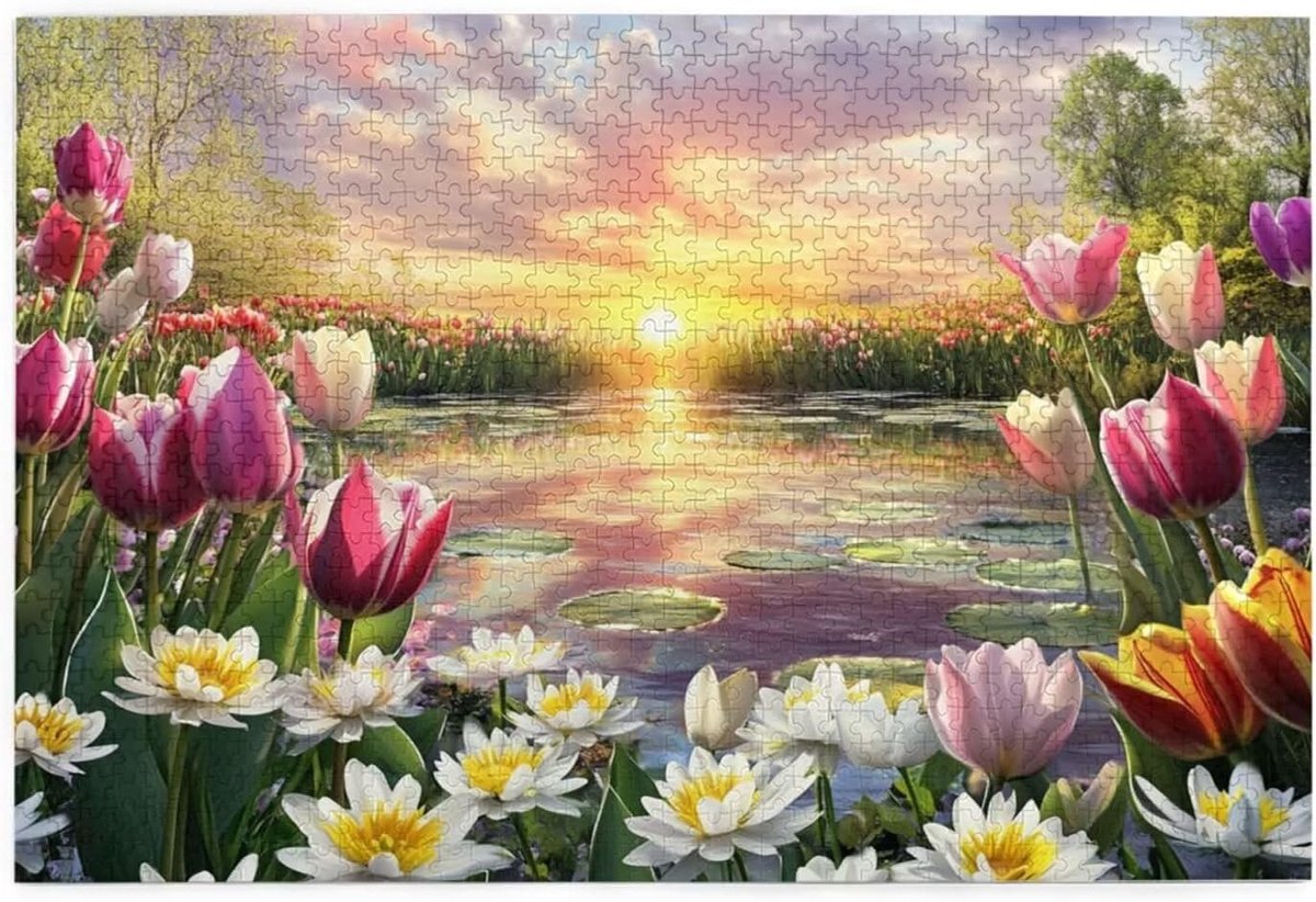 Puzzel 2000 Stukjes - Legpuzzel Volwassenen - Ontspanning Thuis - Gedetailleerde Afbeelding - 100x70cm - Zonsondergang