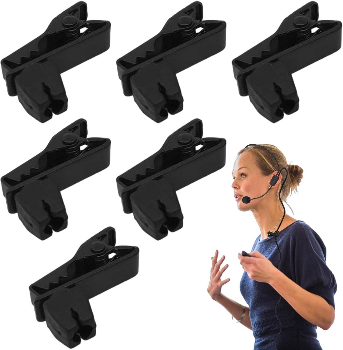 Microfoonclips - Dasspeld Klemmen - Presentaties Opnemen - Stevig Metaal - 6 Stuks