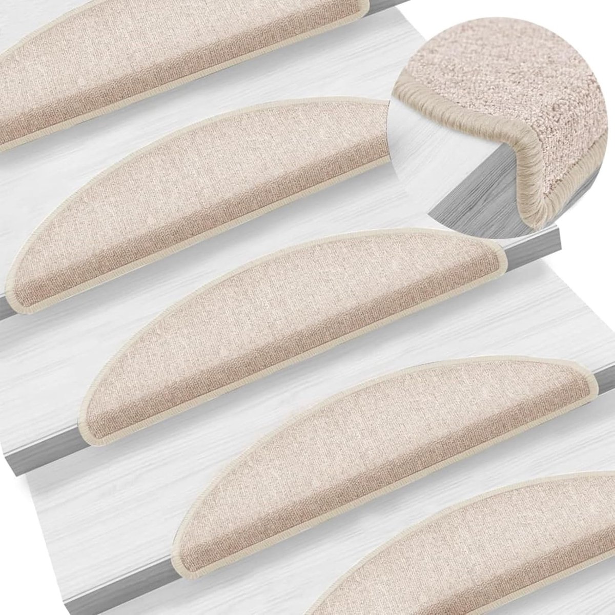 Trapmatten 15 stuks - Antislip traptreden - Veilig traplopen - Geluidsisolerend warm materiaal - 56 x 17 x 3 cm