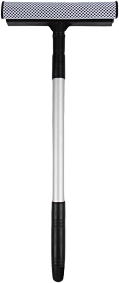 Raamwisser - Schoonmaakgereedschap - Glas reinigen - Verstelbaar handvat - 77cm uitschuifbaar - Zwart