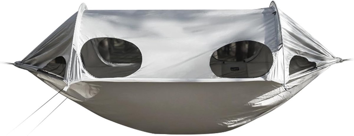 Hangmat Tent - Dubbele Hangmat - Outdoor Ontspanning - Ruimteschip Vorm - 270 x 140 cm - Zilver
