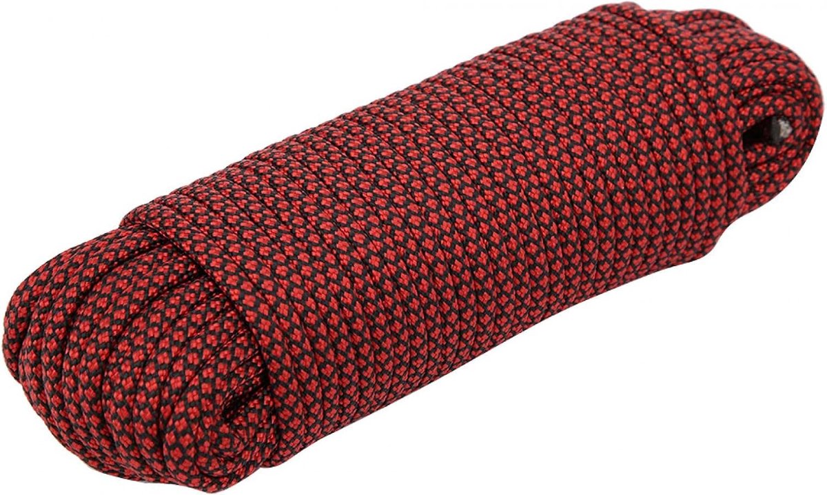 Paracord Touw - Campingtouw Survivaltouw - Tent Bevestigen - 9-Kern Polyester - 20 Meter - Rood