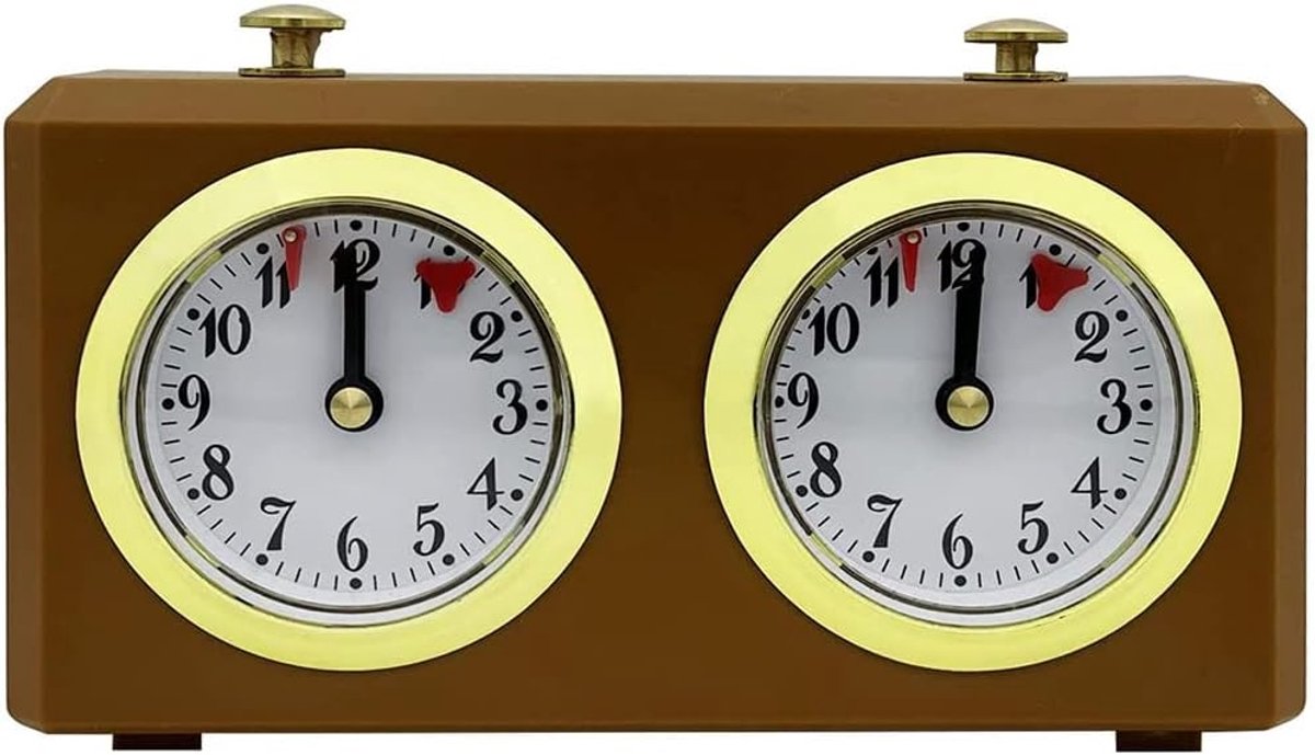Analoge Schaakklok - Spel Timer - Schaakwedstrijden - Geen Batterij Nodig - 15 x 5.5 x 9 cm