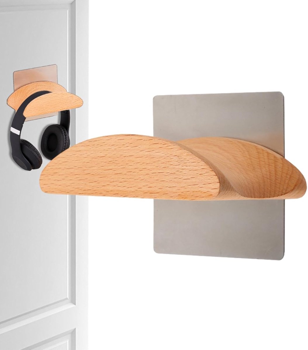 Hoofdtelefoonhouder - Headset standaard - Bureau organiseren - Muurvriendelijk ontwerp - 10x6.3x2.8cm