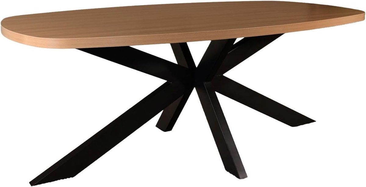 Eettafel - Diner tafel - Gezellig tafelen - Deens ovaal design - 200 cm lengte - Eikenhout