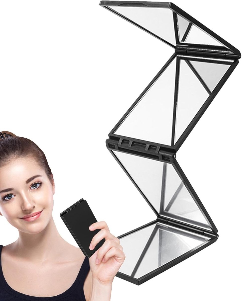 Kapspiegel - Vouwspiegel - Haar Styling - Vierzijdige Reflectie - Compact Formaat - Zwart