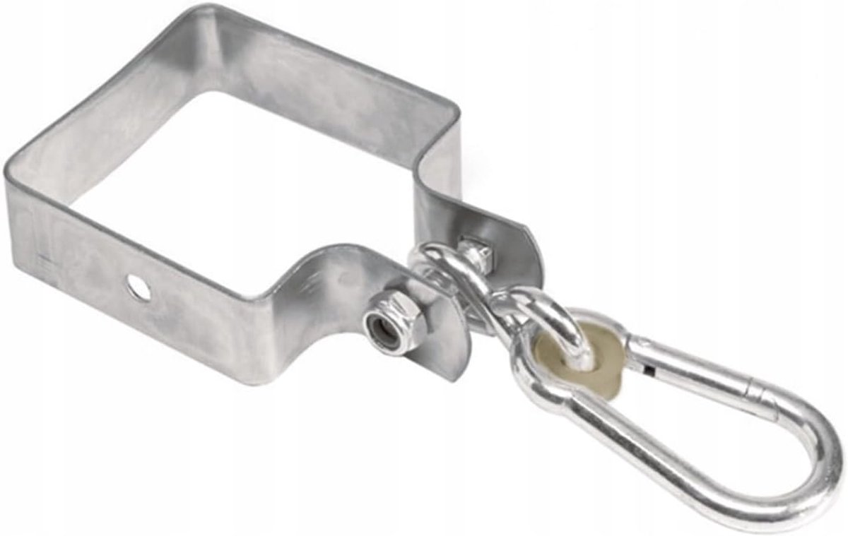 Schommelhaak Vierkant - Hangmat Ophanging - Speelplaats Bevestiging - Hoge Belastingcapaciteit - 90 x 90 mm - Metallic