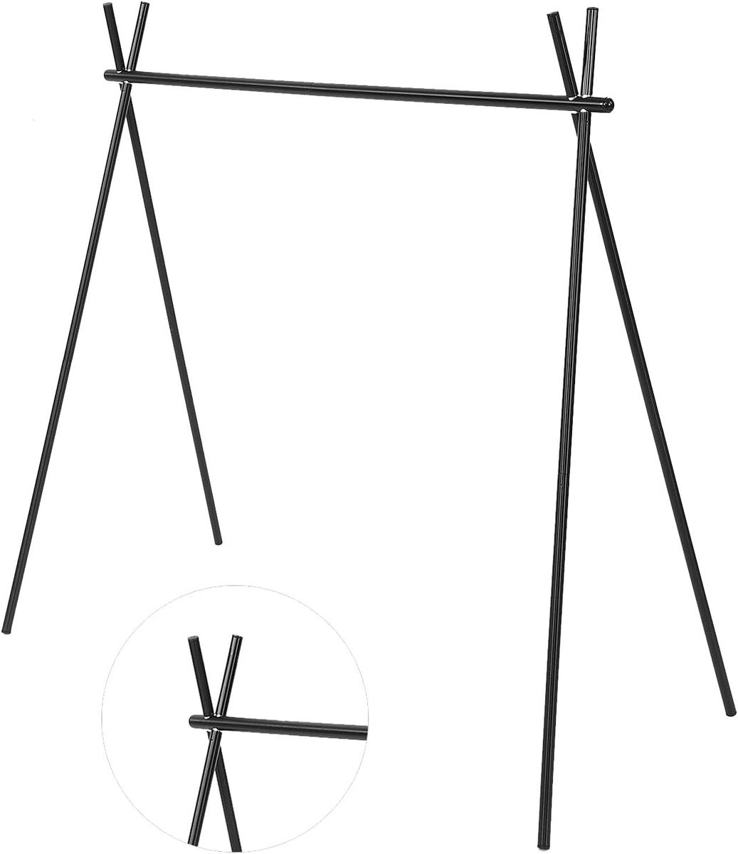 Hangplank Statief - Kampeerplank - Buitenleven - Lichtgewicht Aluminium - 74 x 40 x 67 cm - Zwart