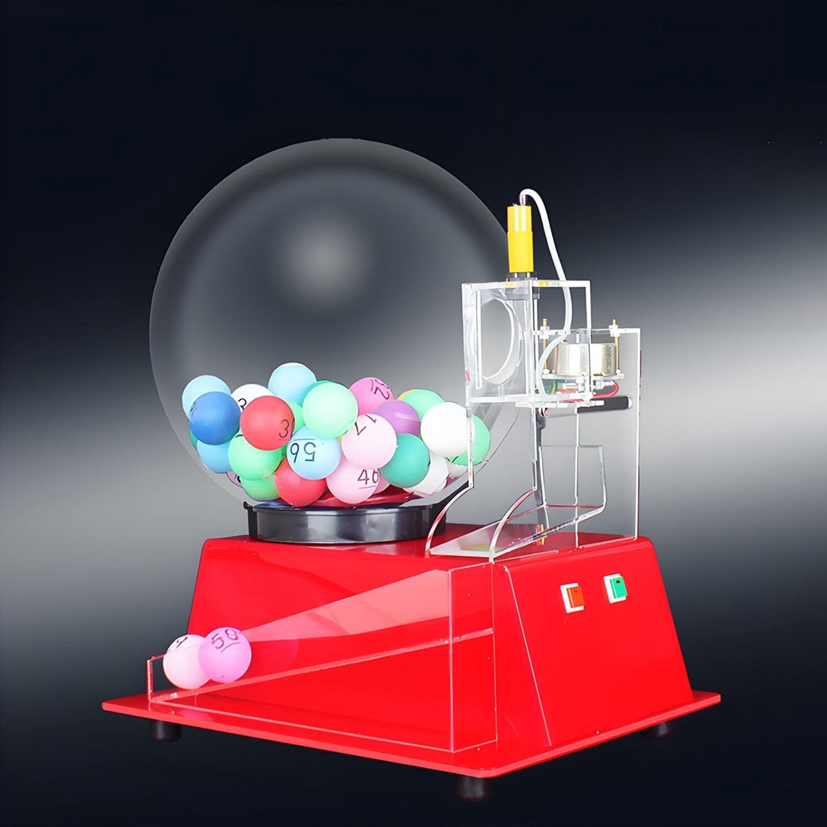 Loterij Ballenmachine - Automatische Nummer Selector - Spel en Loterij - Elektrisch Aangedreven - 38 x 30 x 45 cm