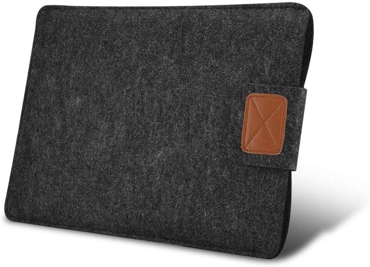 Notebooktas - Laptoptas Sleeve - Veilige Bescherming - Envelopontwerp - 13 Inch - Zwart Grijs