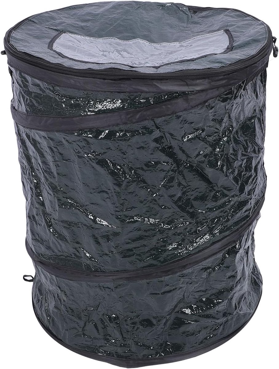 Pop-up Vuilnisbak - Draagbare Afvalbak - Buiten Kamperen - Scheurbestendig - 48 x 56 cm - Zwart